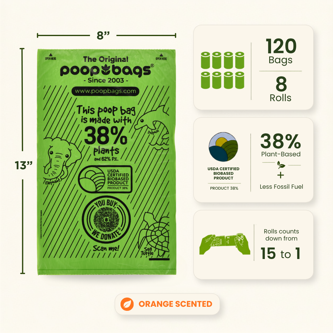 Countdown Rolls® Orange Scented Leash Roll Poop Bags
