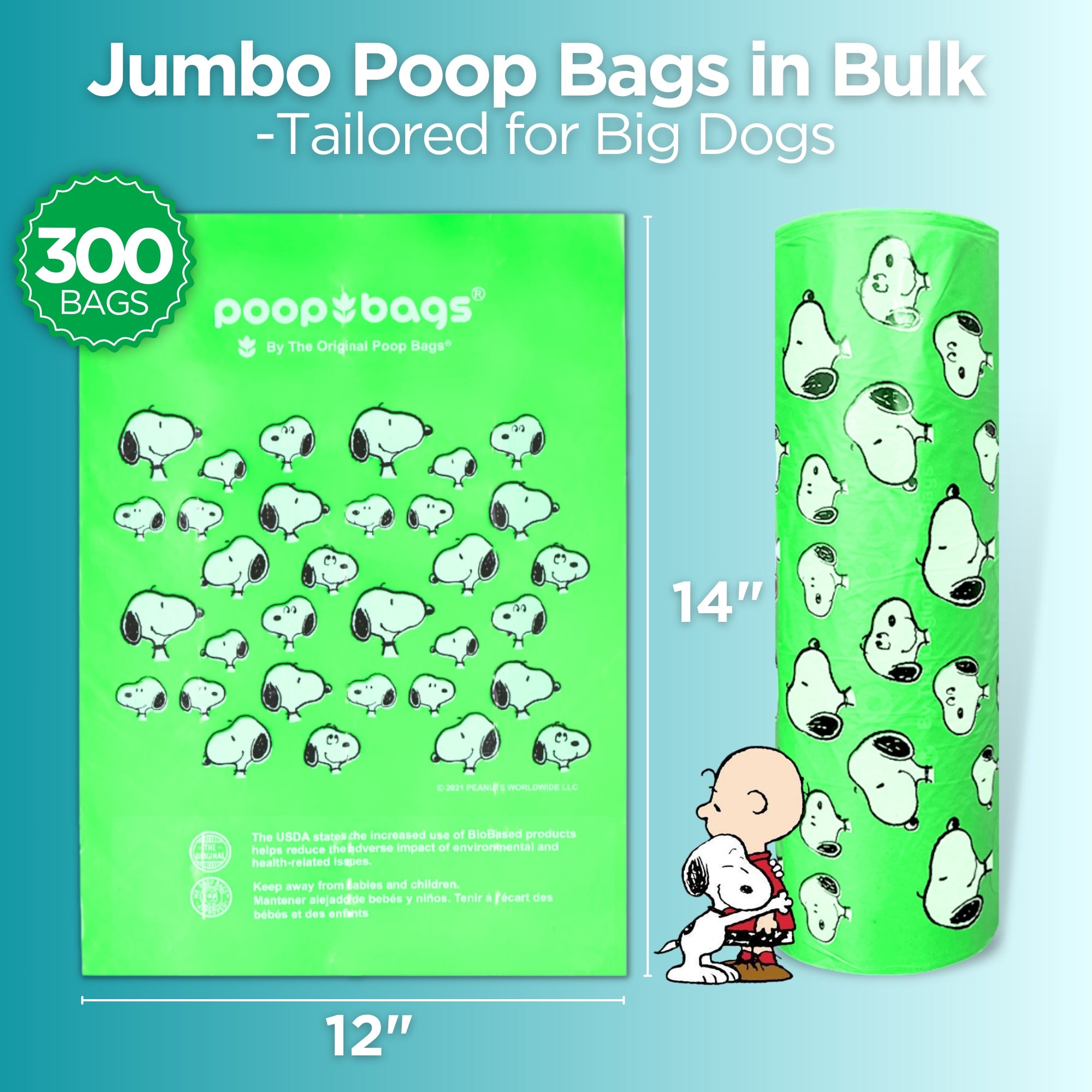 Wholesale Snoopy® Jumbo Bulk Roll Poop Bags