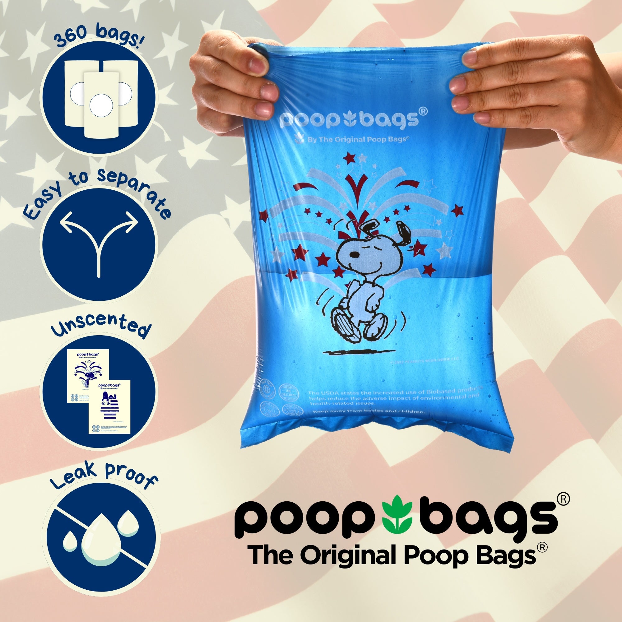 Americana Leash Roll Poop Bags