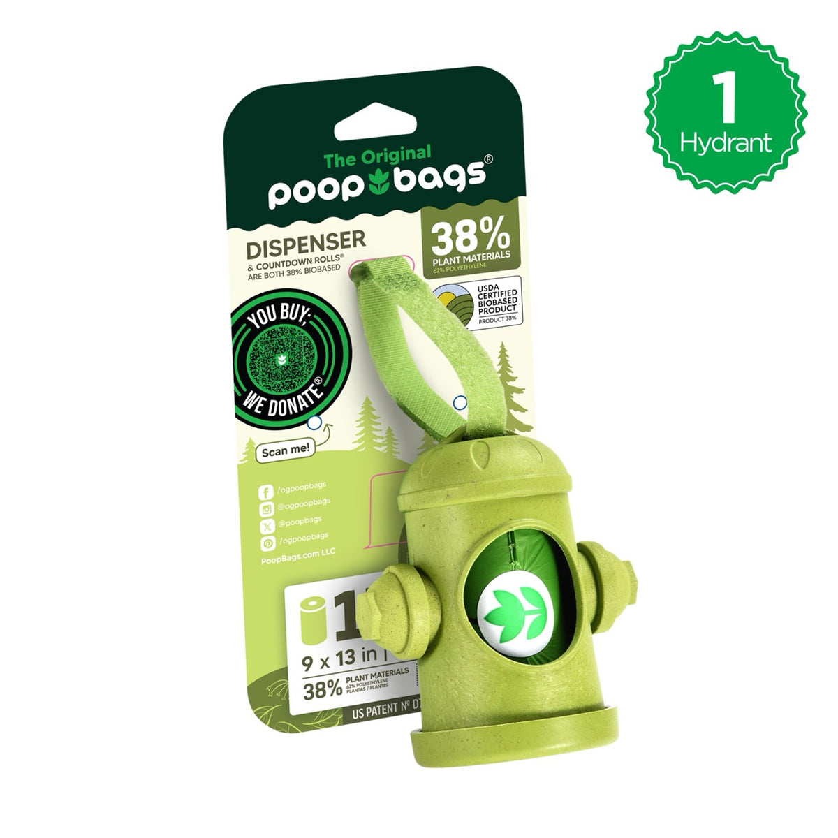 Hydrant Dispenser + Leash Roll Poop Bags