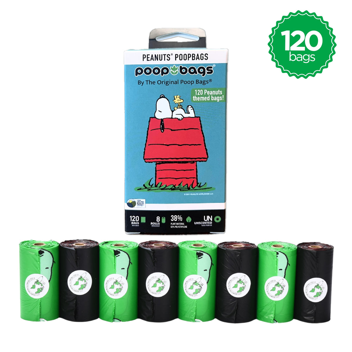 Snoopy® Unscented Leash Roll Poop Bags