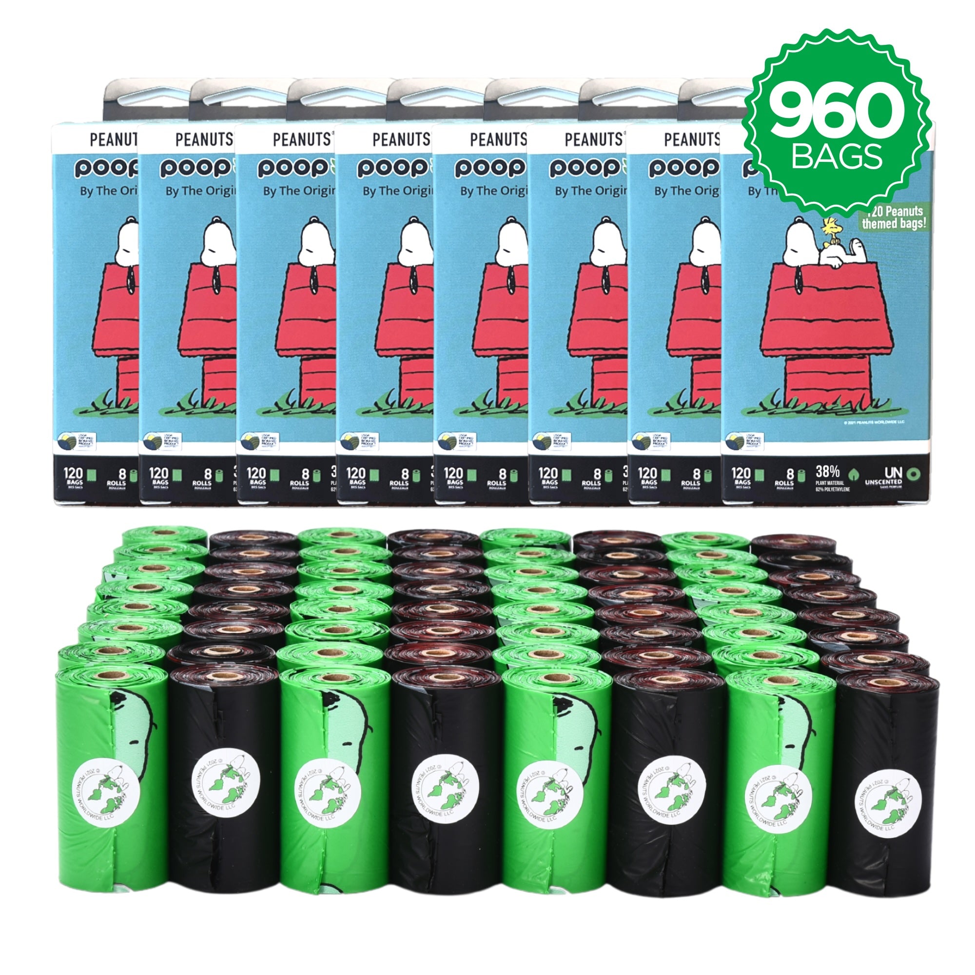 Snoopy® Unscented Leash Roll Poop Bags