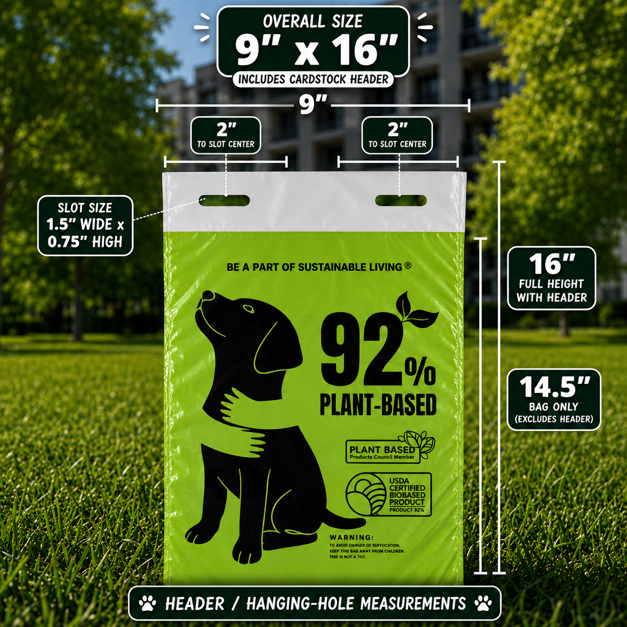 92% Plants Header Bags