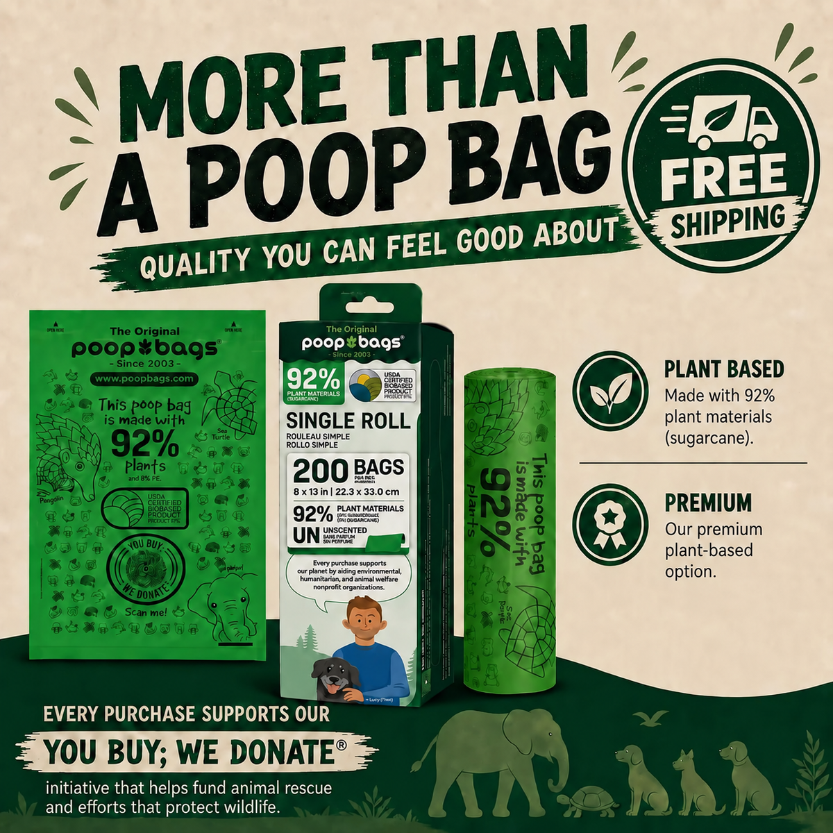 92% Plants Roll Bags