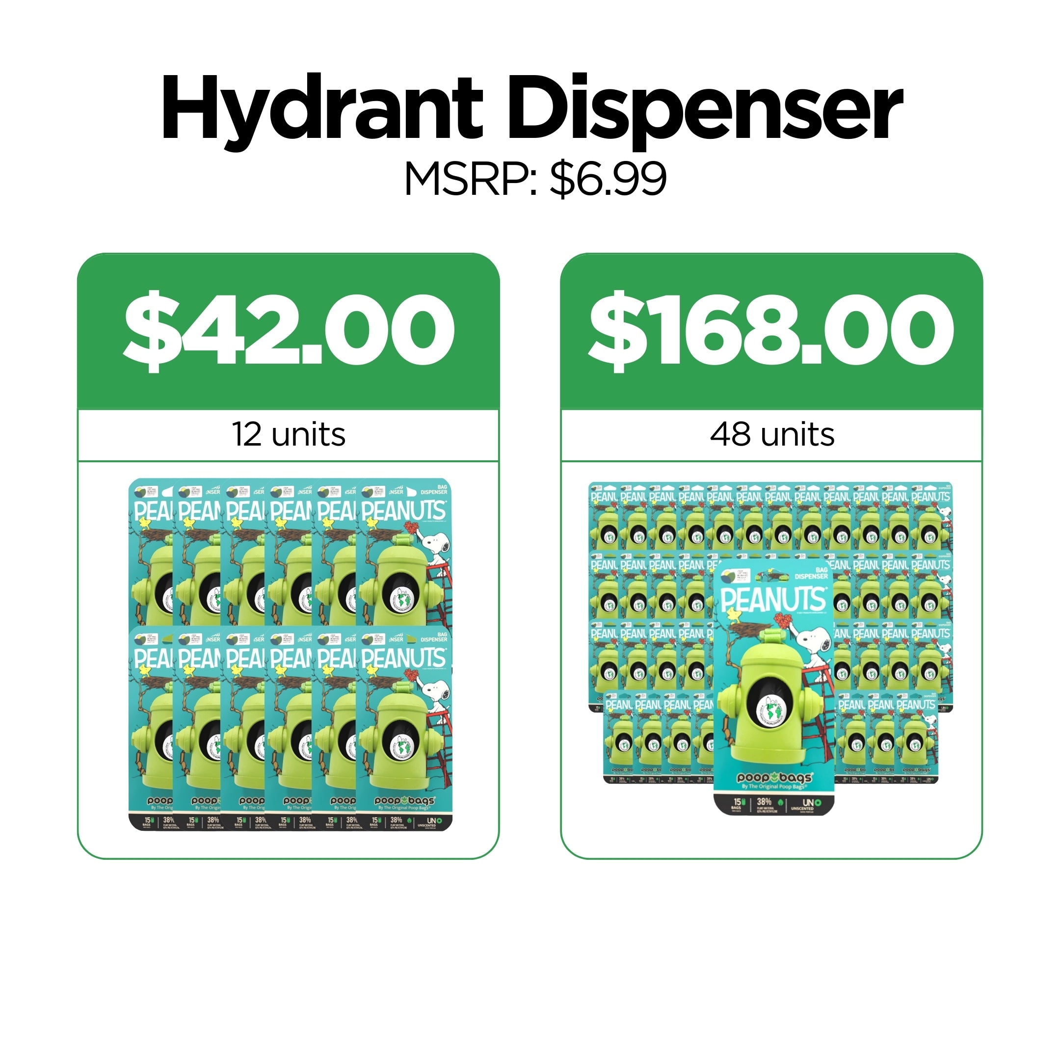 Wholesale Snoopy® Hydrant Dispenser + Leash Roll Poop Bags