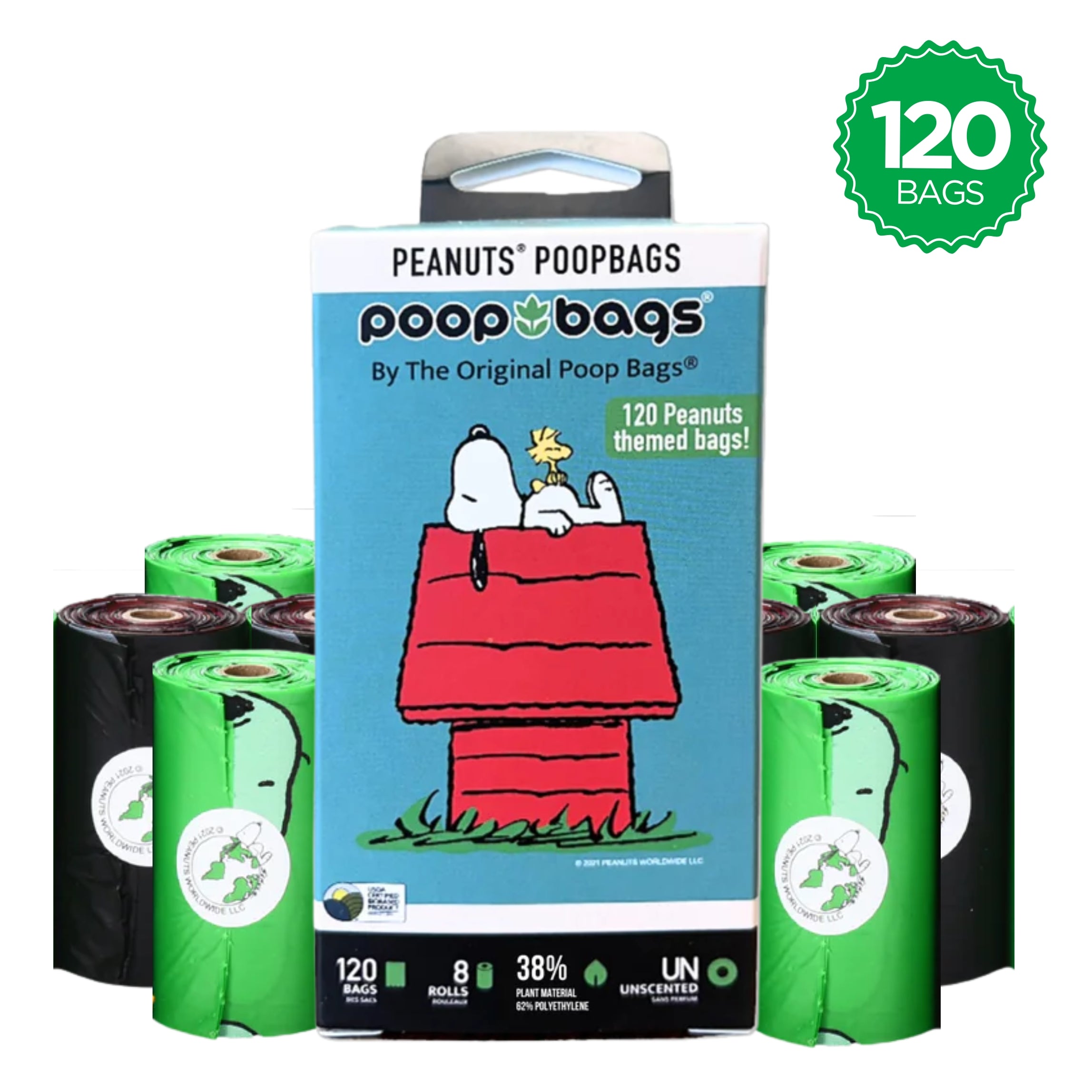 Snoopy® Unscented Leash Roll Poop Bags