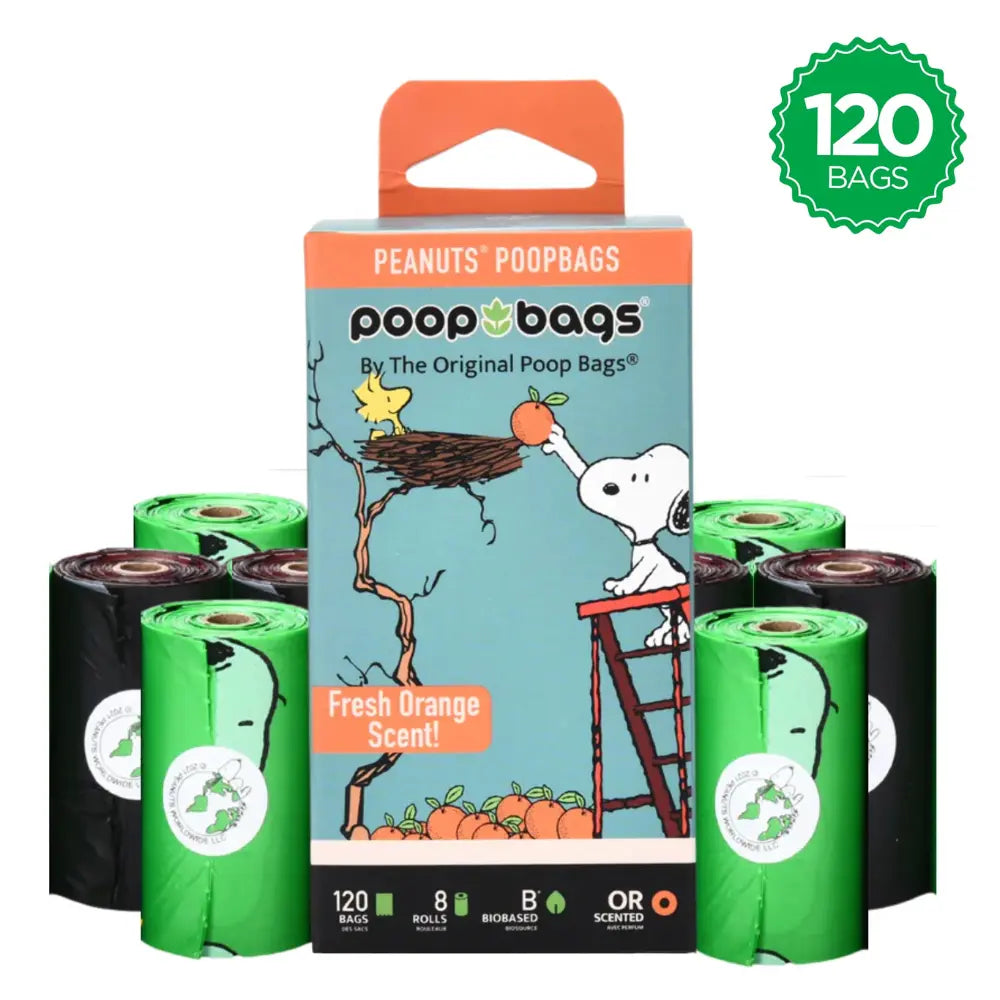 Snoopy® Orange Scented Leash Roll Poop Bags