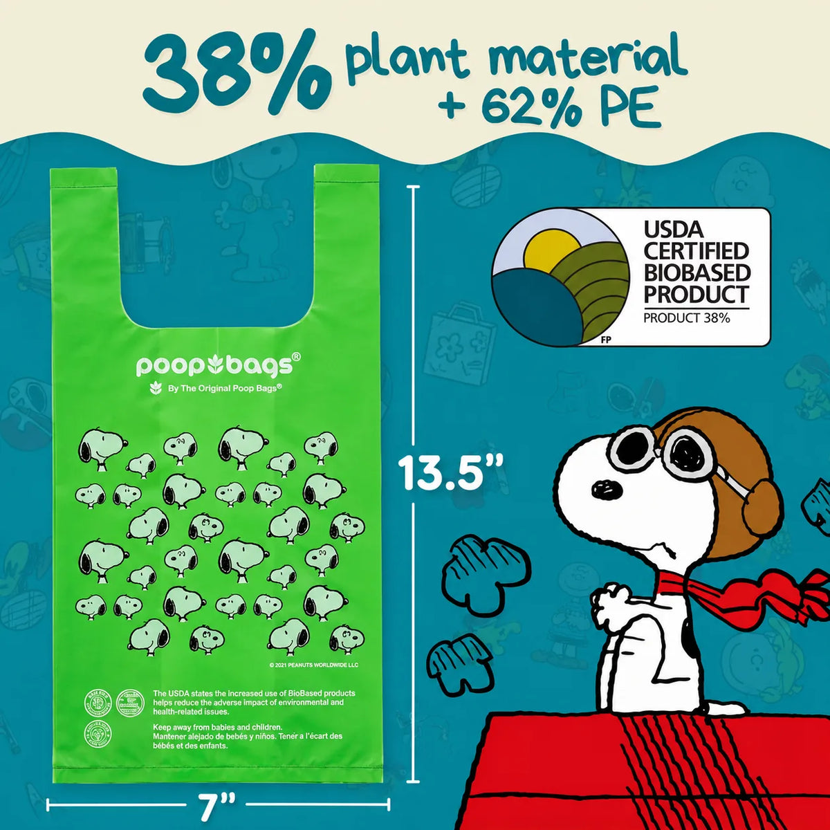 Wholesale Snoopy® Handle Tie Poop Bags