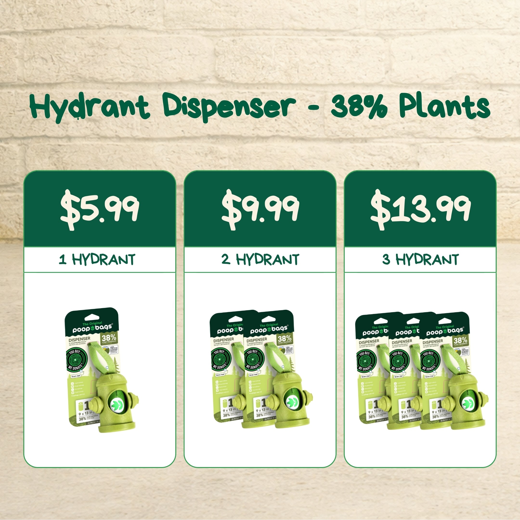 Dog Leash Poop Bags - 15 Bags Hydrant Dispenser | PoopBags