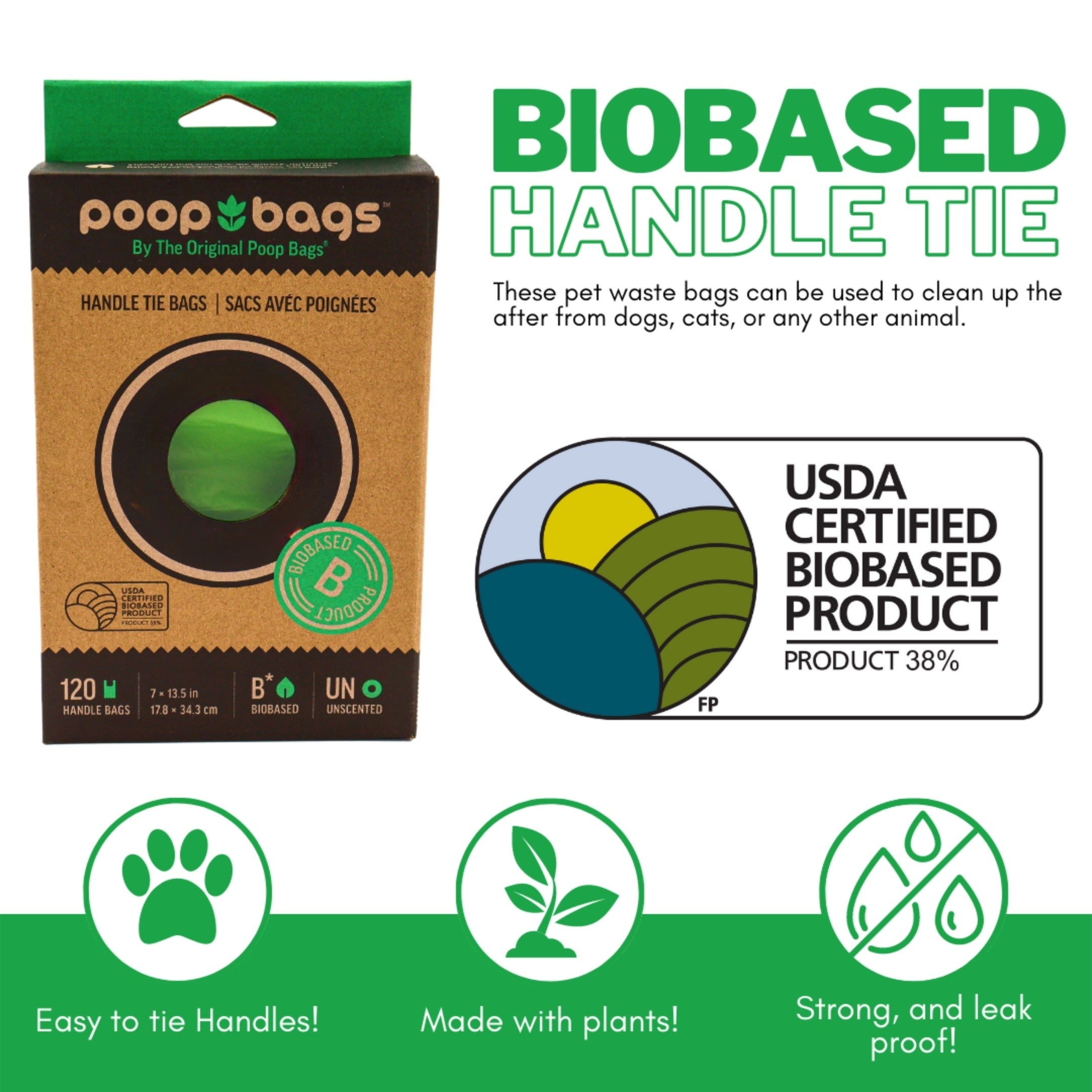 90 Count Handle Tie Poop Bags