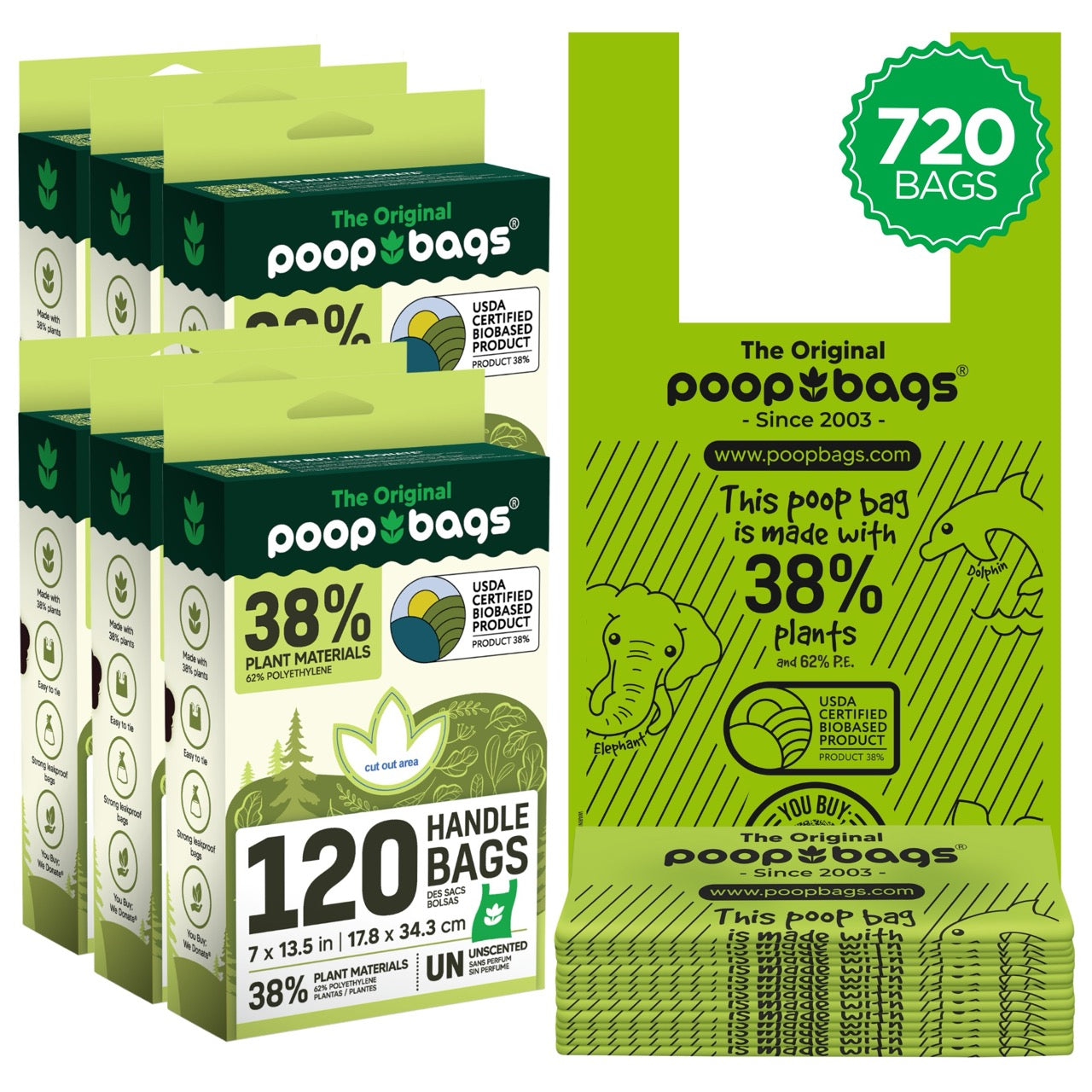 Poop Bags Handle Tie dog waste bags
