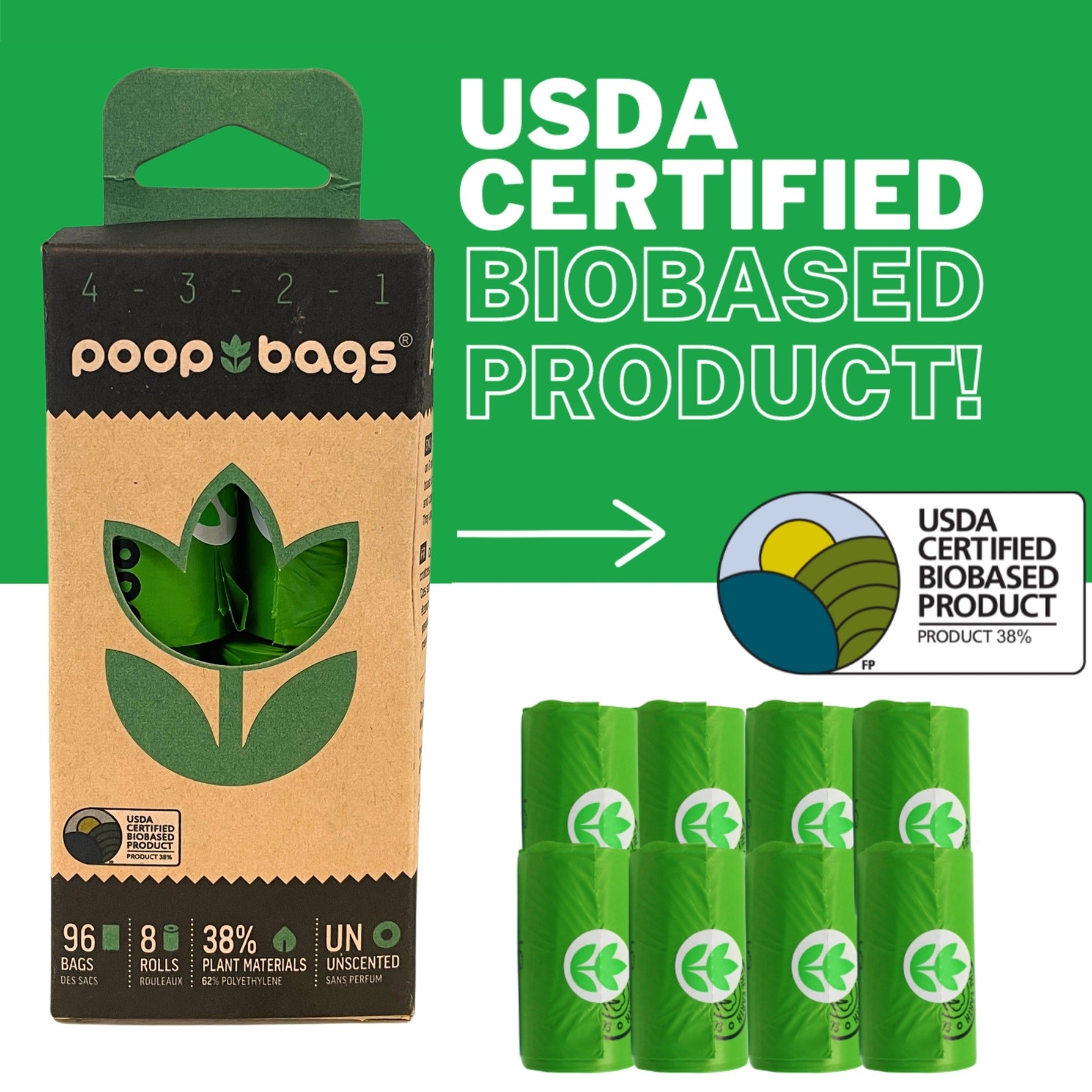 Countdown Rolls® 96 Count Unscented Leash Roll Poop Bags