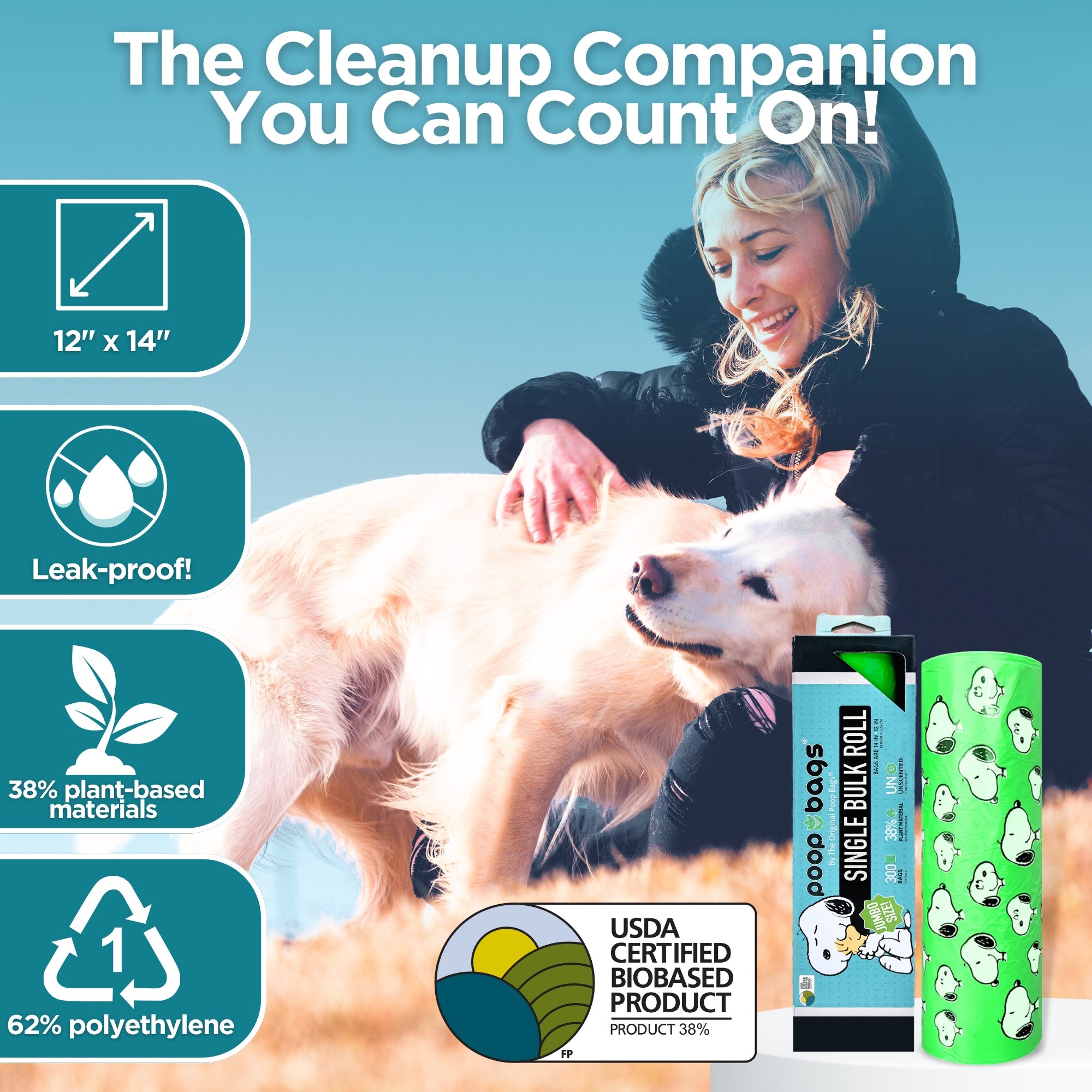 Wholesale Snoopy® Jumbo Bulk Roll Poop Bags