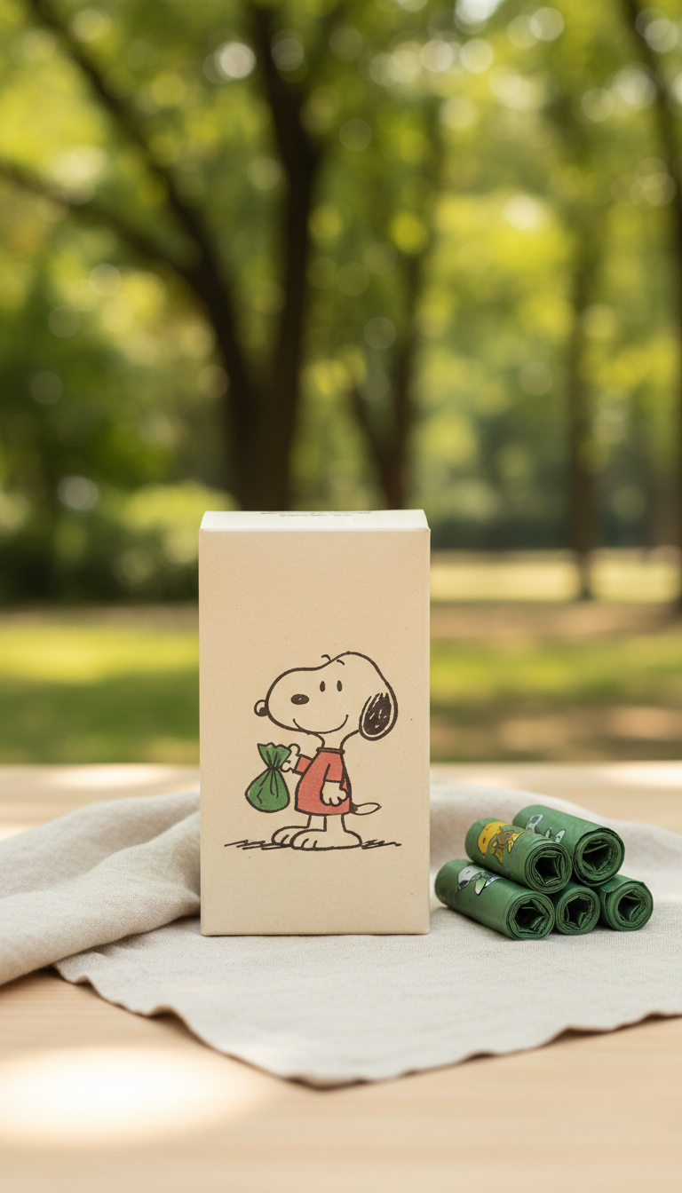 Biodegradable Poop Bags with Snoopy Art