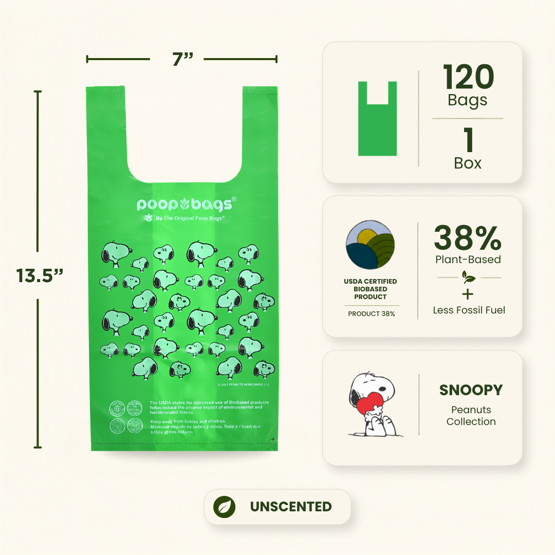 Snoopy® Handle Tie Poop Bags