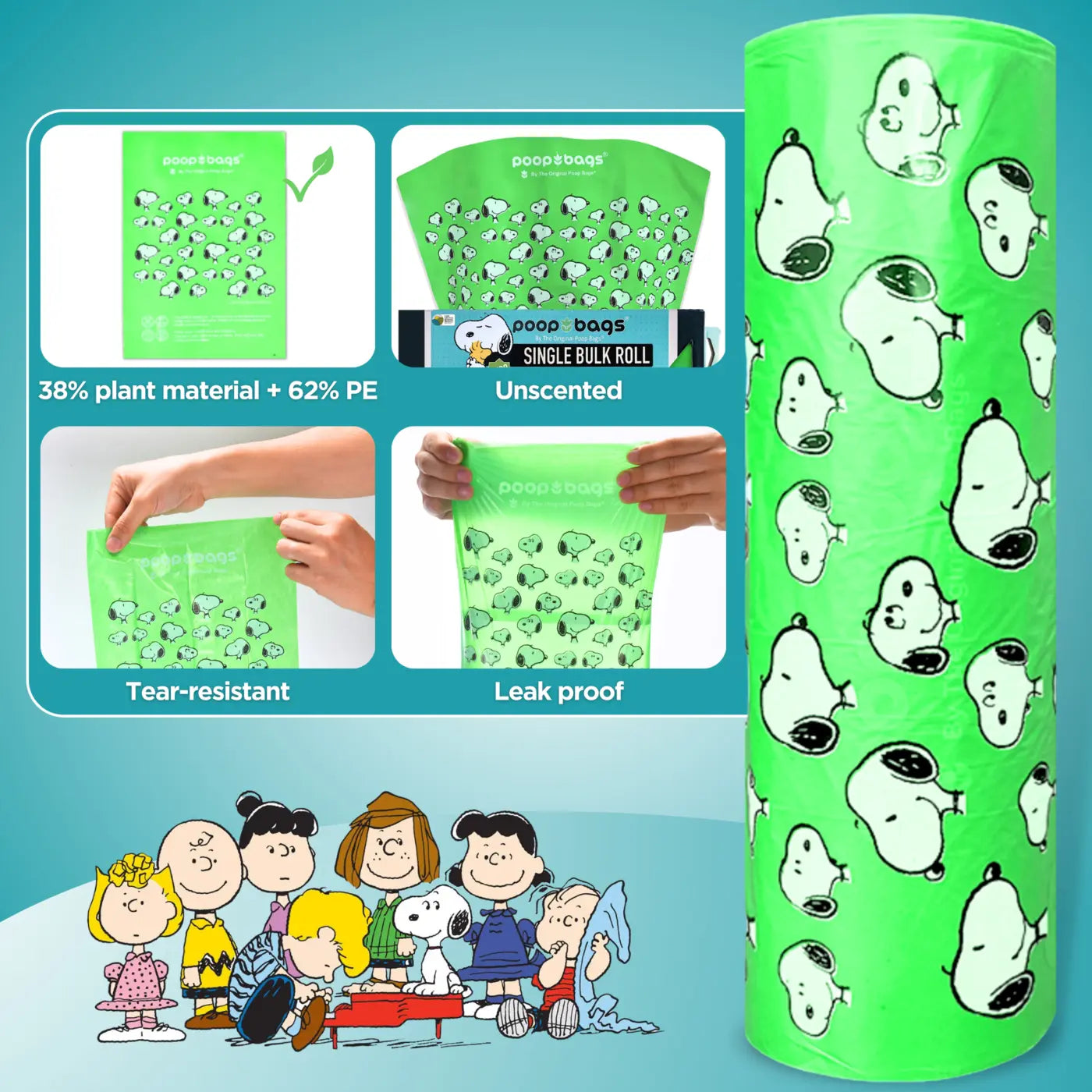 Wholesale Snoopy® Jumbo Bulk Roll Poop Bags