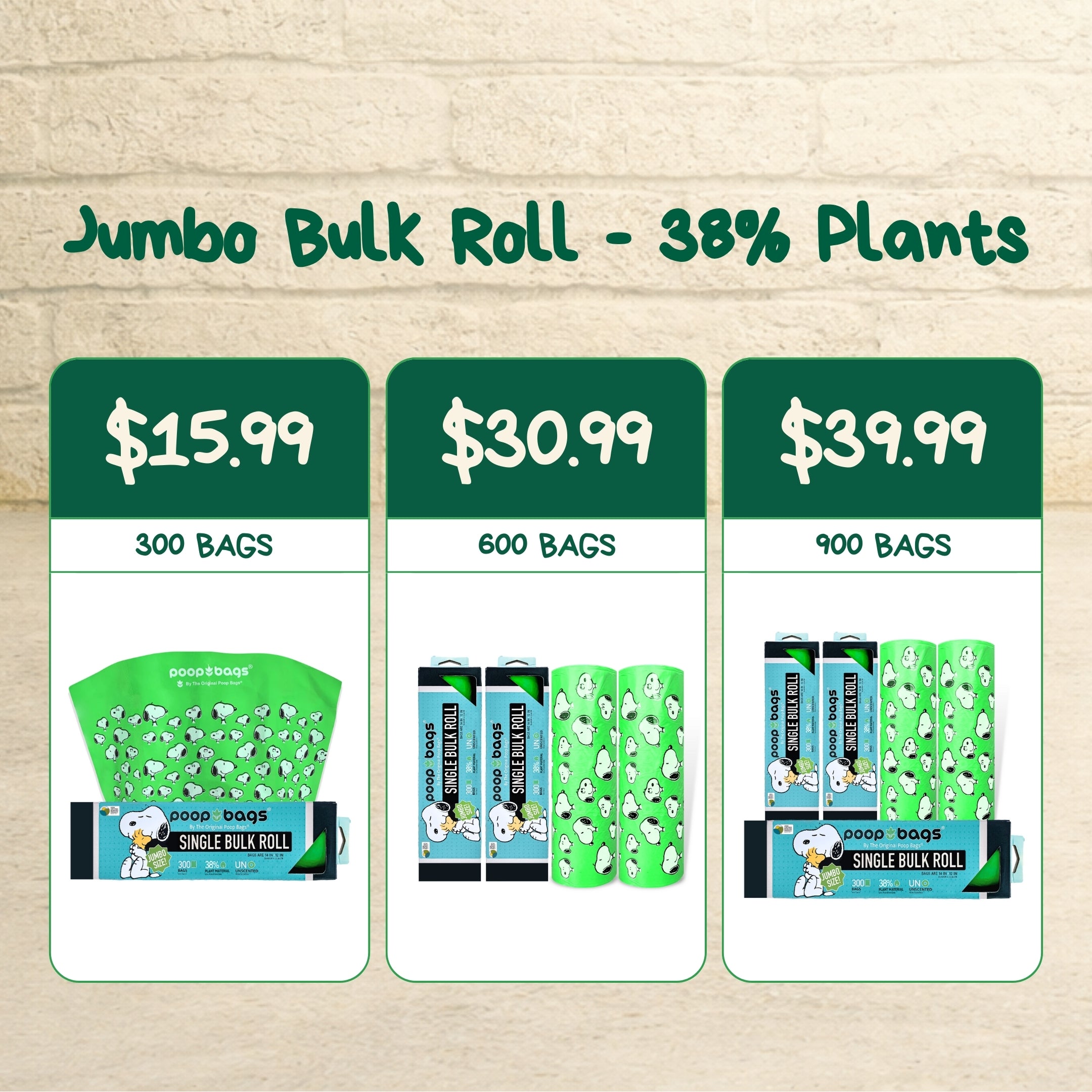 Snoopy® Jumbo Bulk Roll Poop Bags