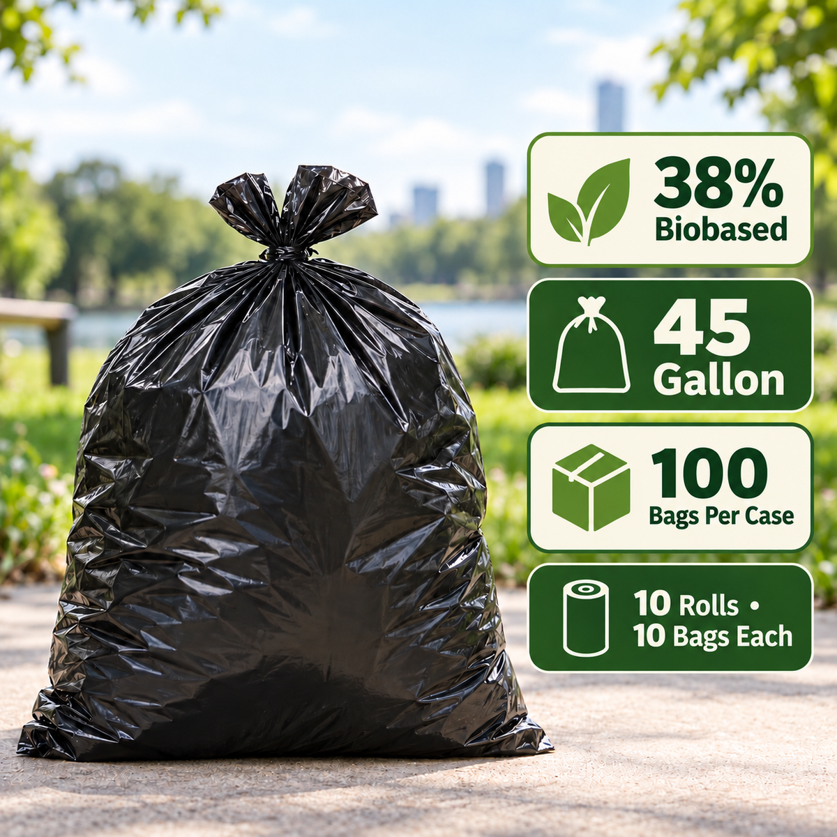 38% Plants - 45 Gallon Trash Can Liners