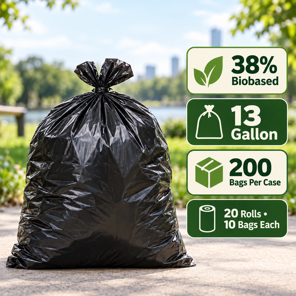 38% Plants - 13 Gallon Trash Can Liners