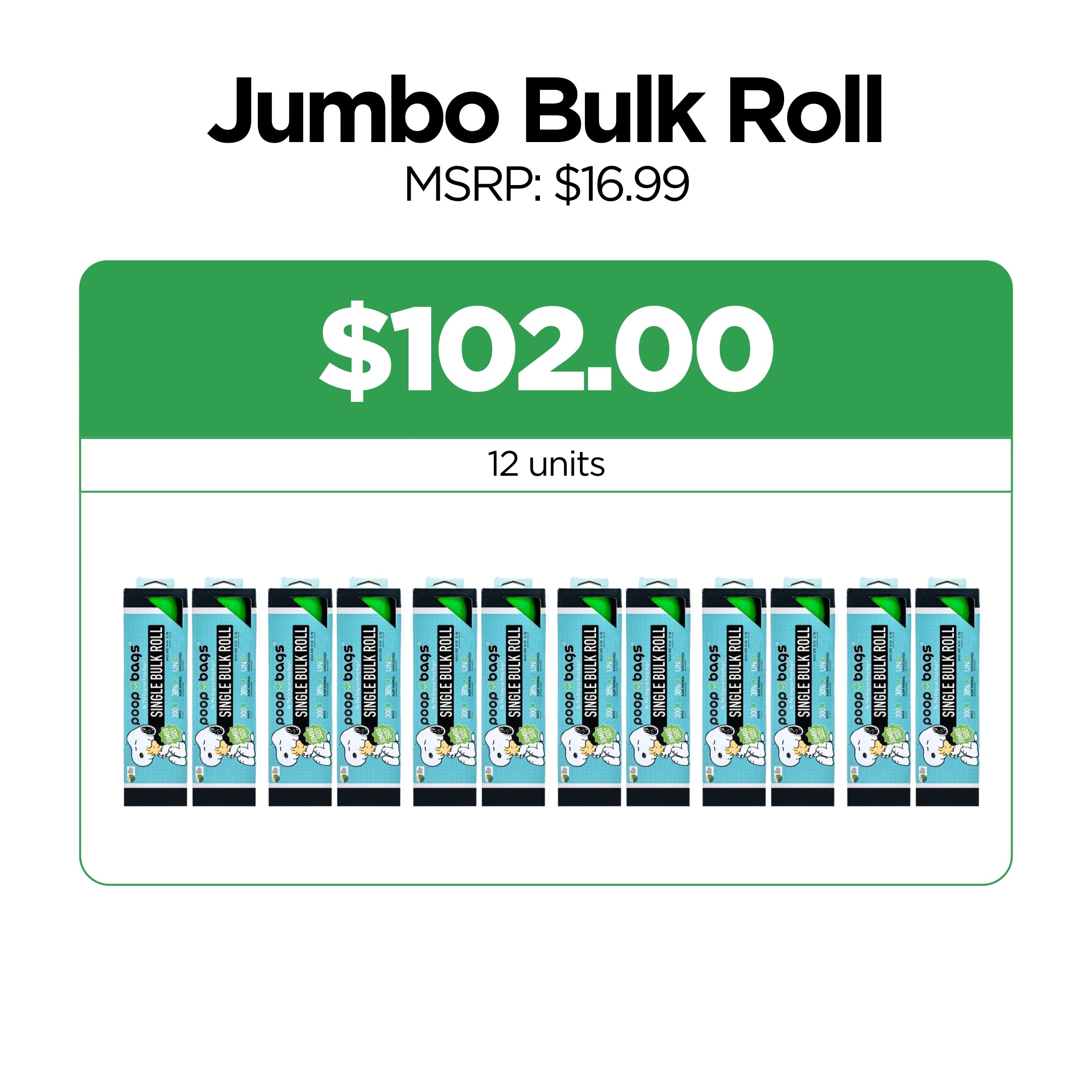 Wholesale Snoopy® Jumbo Bulk Roll Poop Bags